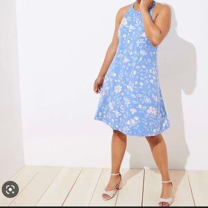 Loft plus sleeveless dress blue floral. Smoke free and pet free home.